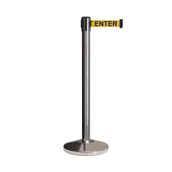 Montour Line Stanchion Belt Barrier Pol.Steel Post 13ft. Cau.Belt ES400-PS-CAUYB-130 - main